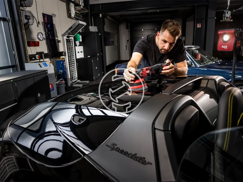 Flex XFE 15 150 akkus polírozógép | 2 x 5 Ah akku + töltõ