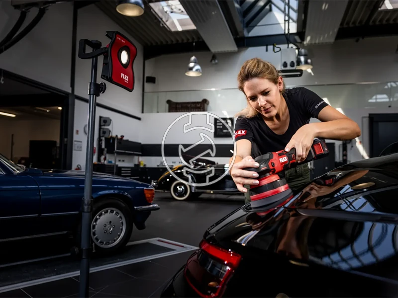 Flex XFE 15 150 akkus polírozógép | 2 x 5 Ah akku + töltõ