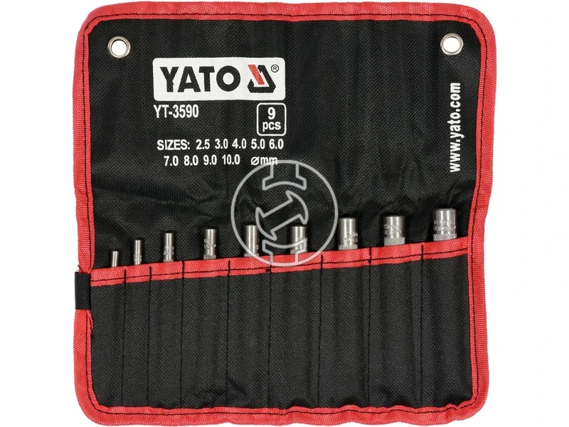 Kép: YATO Borlyukaszto keszlet 9 reszes 25-10 mm.webp