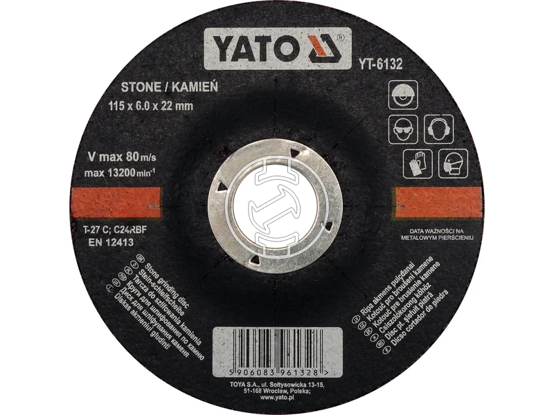 Kép: Yato csiszolokorong 115x60x22 mm kohoz.webp