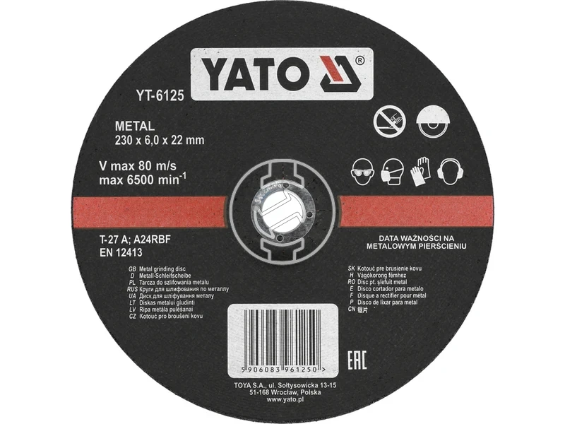 Kép: Yato csiszolokorong 230x60x22 mm fem.webp