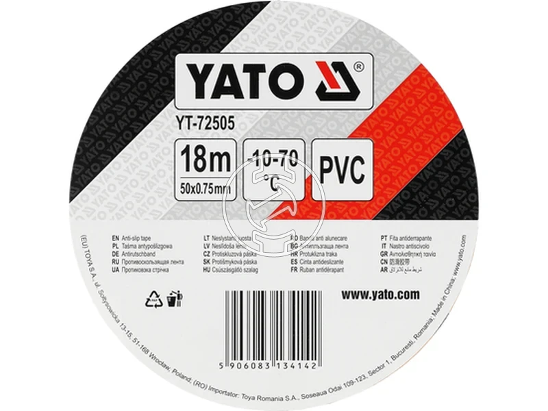 Kép: Yato csuszasgatlo ragasztoszalag 50 mm x 18 m sarga-fekete_2.webp