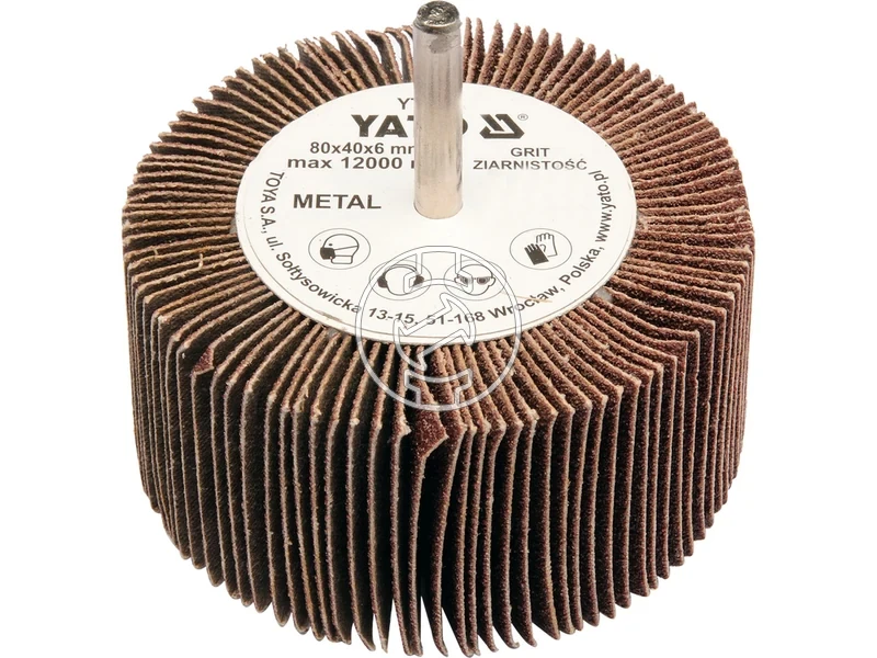 Kép: Yato disc cu lamele pentru slefuire cu tija 80x40 mm 6 mm P120.webp