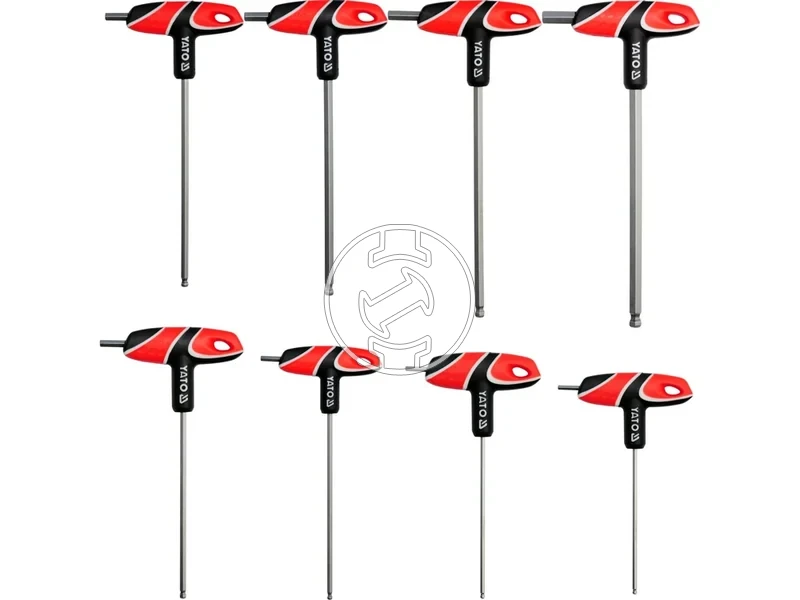 Kép: Yato Gombfeju imbusz T-kulcs keszlet 8 reszes 25-10 mm S2.webp