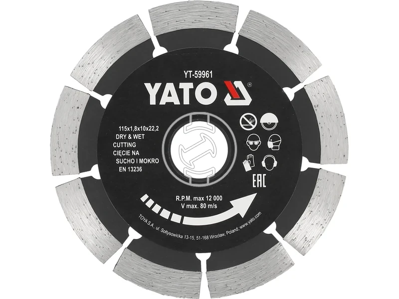 Kép: Yato gyemant vagotarcsa 115 mm betonhoz.webp