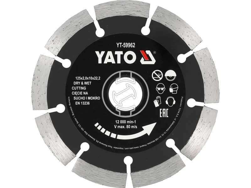 Kép: Yato gyemant vagotarcsa 125 mm betonhoz.webp