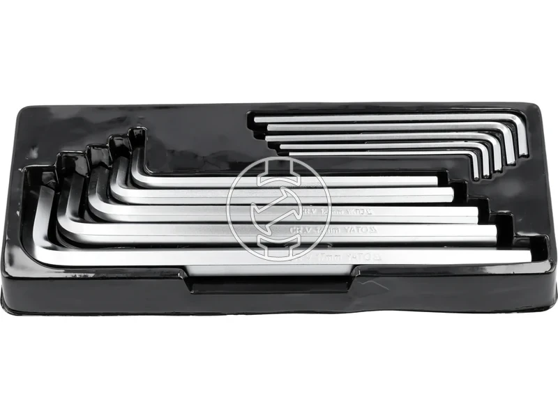 Kép: YATO Hosszu imbuszkulcs keszlet 10 reszes 3-17 mm kazettaban CrV.webp