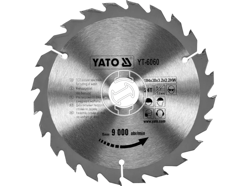 Kép: Yato korfureszlap 184x30 mm 24T fahoz.webp