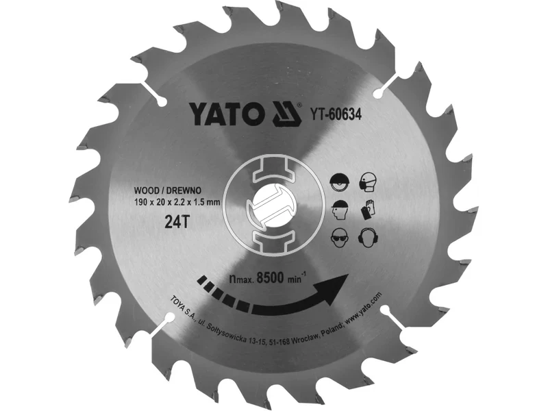 Kép: Yato korfureszlap 190x20 mm 24T fahoz.webp