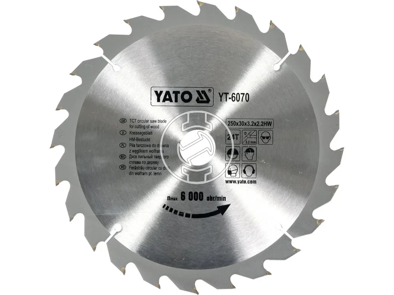 Kép: Yato korfureszlap 250x30 mm 24T fahoz.webp