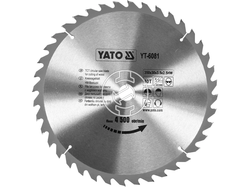 Kép: Yato korfureszlap 350x30 mm 40T fahoz.webp