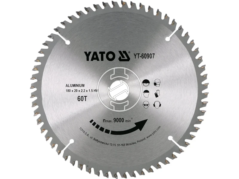 Kép: Yato korfureszlap acel - inoxhoz 180x20 mm 60T aluminiumhoz.webp