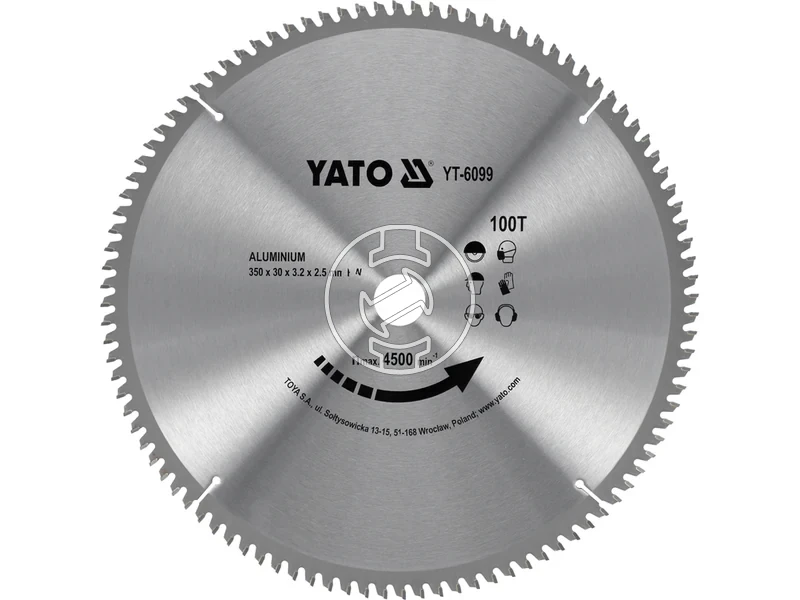 Kép: Yato korfureszlap acel - inoxhoz 350x30 mm 100T aluminiumhoz.webp