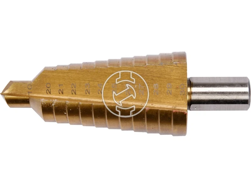 Kép: YATO Lepcsos furo 10-30 mm 12 lepcsos HSS titan-nitrid.webp