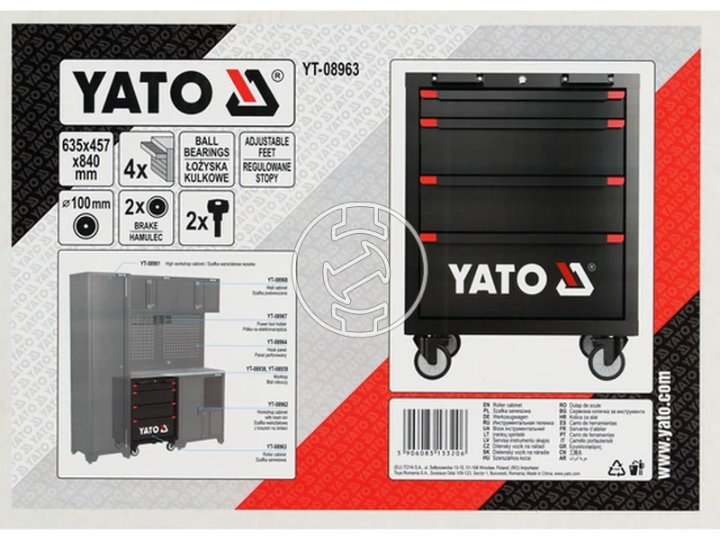 Kép: Yato szerszamos kocsi 635x457x840 mm 4 fiokos_5.webp