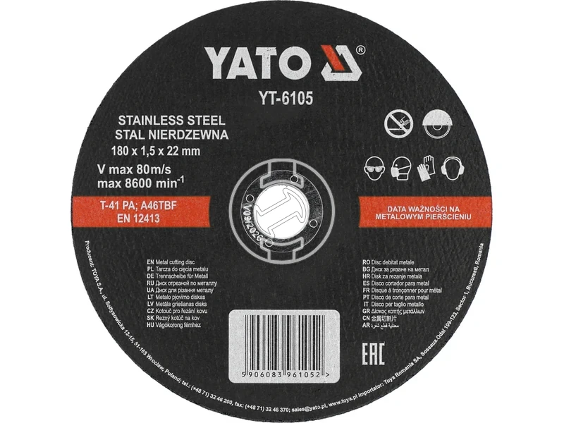 Kép: Yato vagokorong 180x15x22 mm acelinox.webp