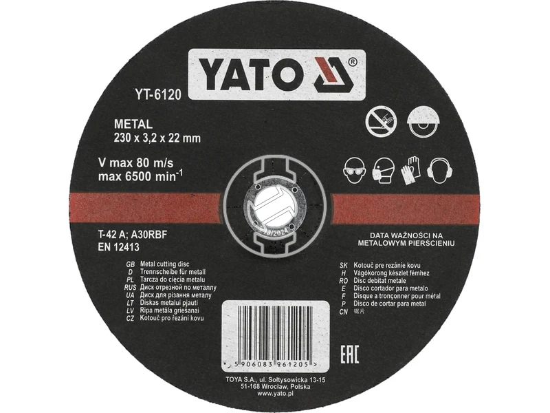 Kép: Yato vagokorong 230x32x22 mm fem.webp