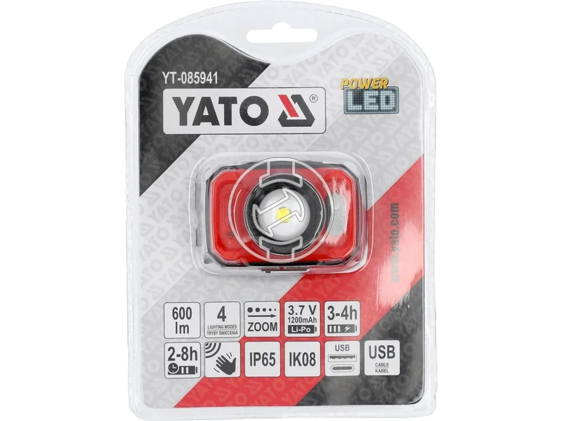 Kép: Yato YT-085941 akkus fejlampa 600 lm.webp