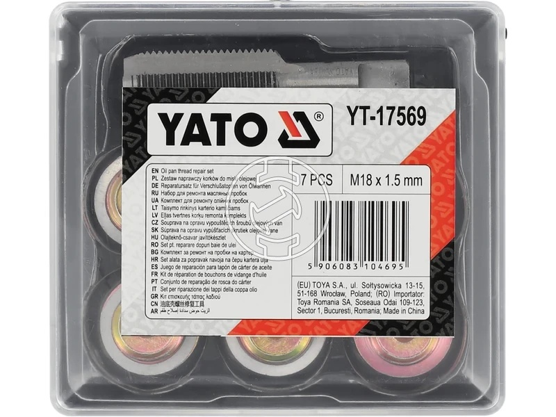 Kép: YATO YT-17569 Olajleereszto csavar menetjavito keszlet 7 reszes.webp