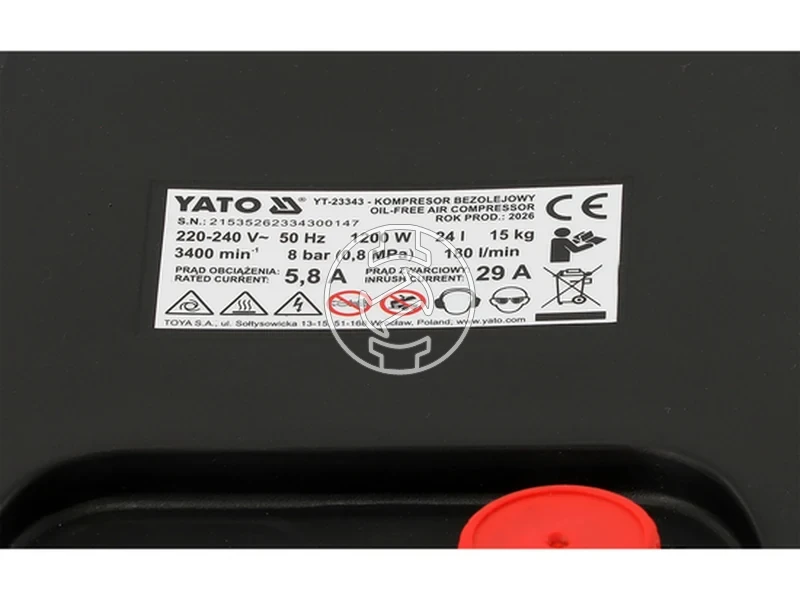 Kép: Yato YT-23343 Elektromos dugattyus kompresszor 24 l_9.webp