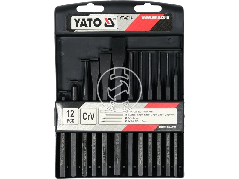 Kép: YATO YT-4714 Laposvago lyukaszto es csapszegkiuto keszlet 12 reszes.webp