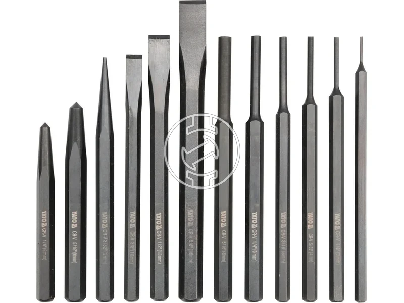 Kép: YATO YT-4714 Laposvago lyukaszto es csapszegkiuto keszlet 12 reszes.webp