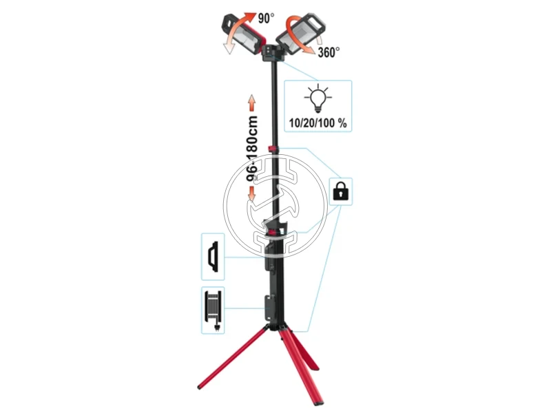 Kép: Yato YT-81811 akkus teleszkopos termegvilagito lampa 5000 lm.webp