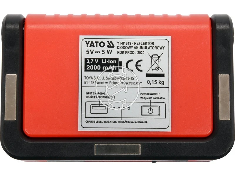 Kép: Yato YT-81819 hordozhato akkus LED reflektor 300 lm 5 W.webp