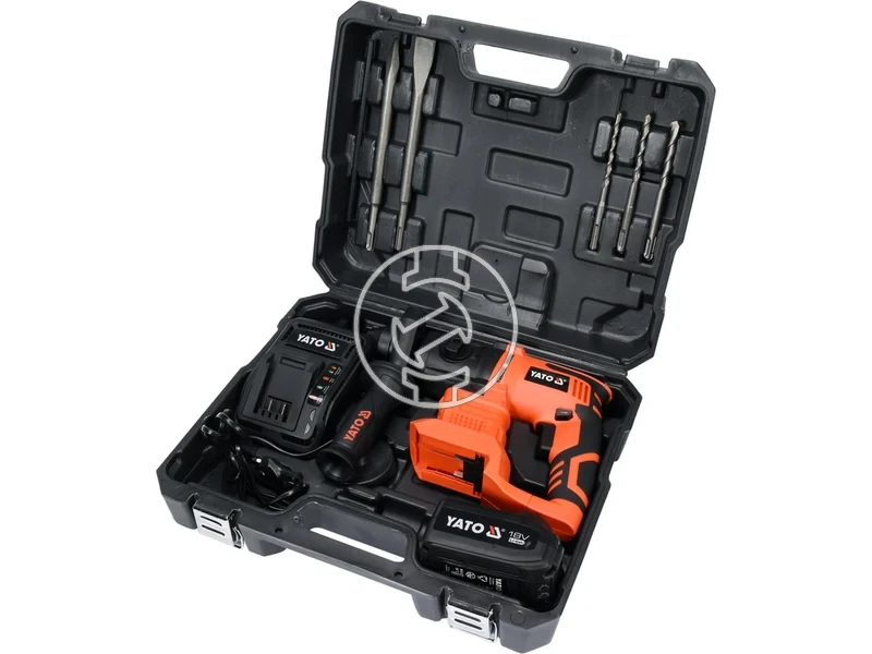 Kép: Yato YT-82770 masina de gaurit cu percutie pe acumulator 18 V 2 J SDS-Plus 3 Ah acumulator incarcator.webp