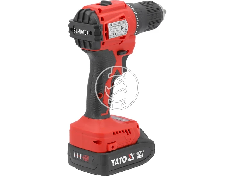 Kép: Yato YT-827788 masina de gaurit-insurubat cu mandrina 18 V 45 Nm 2 Ah acumulator incarcator.webp