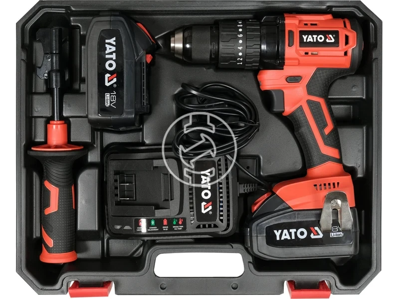 Kép: Yato YT-82791 masina de gaurit cu percutie pe acumulator 18 V 75 Nm 2 x 3 Ah acumulator incarcator.webp