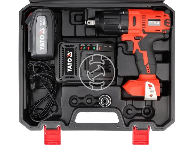 Kép: Yato YT-82806 masina de insurubat cu impact pe acumulator 18 V 12 inch 700 Nm 3 Ah acumulator incarcator.webp