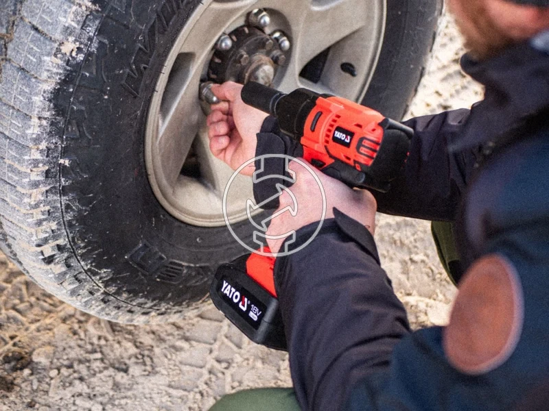 Kép: Yato YT-82806 masina de insurubat cu impact pe acumulator 18 V 12 inch 700 Nm 3 Ah acumulator incarcator.webp