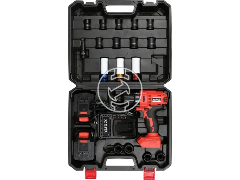 Kép: Yato YT-82807 masina de insurubat cu impact pe acumulator 18 V 12 inch 700 Nm 2 x 3 Ah acumulator incarcator.webp