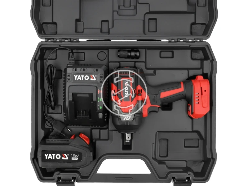 Kép: Yato YT-828071 masina de insurubat cu impact pe acumulator 18 V 12 inch 1200 Nm 4 Ah acumulator incarcator.webp