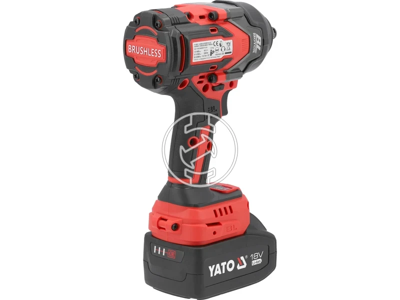 Kép: Yato YT-828071 masina de insurubat cu impact pe acumulator 18 V 12 inch 1200 Nm 4 Ah acumulator incarcator.webp
