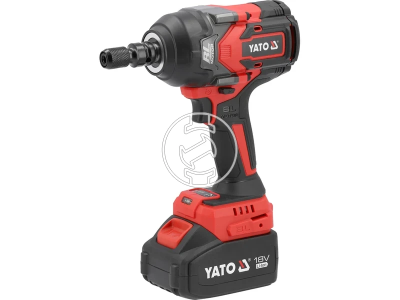 Kép: Yato YT-828071 masina de insurubat cu impact pe acumulator 18 V 12 inch 1200 Nm 4 Ah acumulator incarcator.webp
