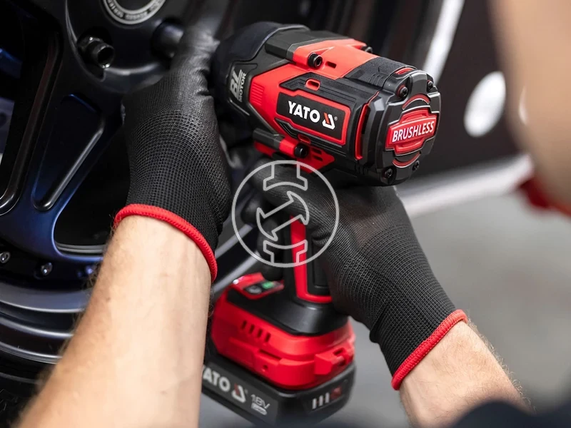 Kép: Yato YT-828071 masina de insurubat cu impact pe acumulator 18 V 12 inch 1200 Nm 4 Ah acumulator incarcator.webp