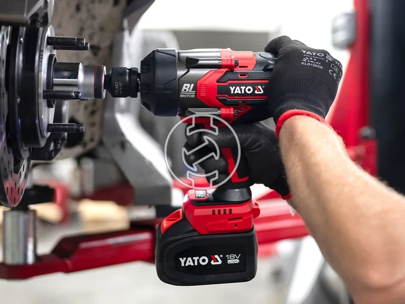 Kép: Yato YT-828073 masina de insurubat cu impact pe acumulator 18 V 34 inch 2400 Nm 6 Ah acumulator incarcator.webp