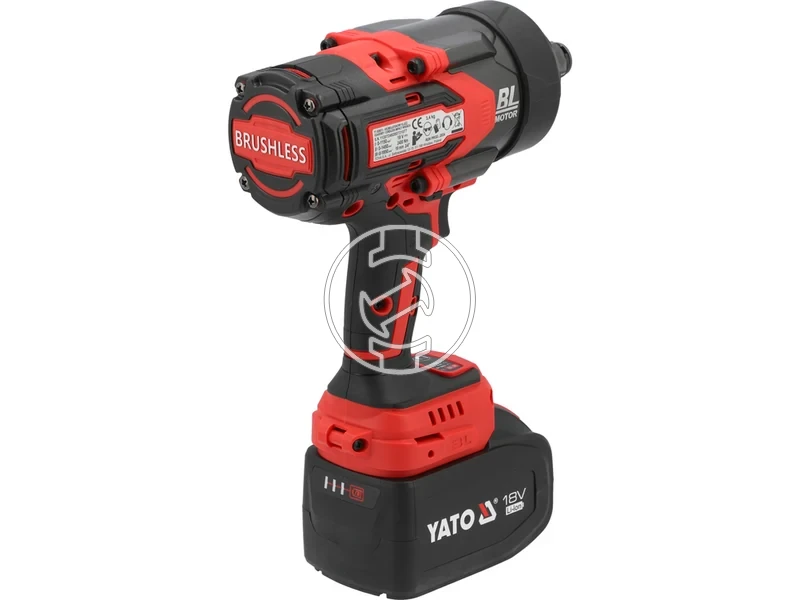 Kép: Yato YT-828073 masina de insurubat cu impact pe acumulator 18 V 34 inch 2400 Nm 6 Ah acumulator incarcator.webp