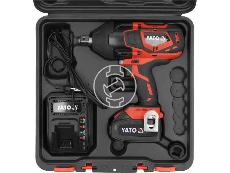 Kép: Yato YT-828075 masina de insurubat cu impact pe acumulator 18 V 34 inch 2000 Nm 4 Ah acumulator incarcator.webp