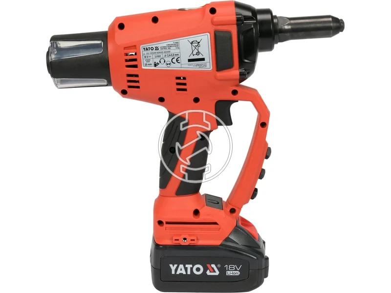 Kép: Yato YT-82955 masina de nituit nituri-pop cu acumulator 18 V 24-5 mm 3 Ah acumulator incarcator.webp