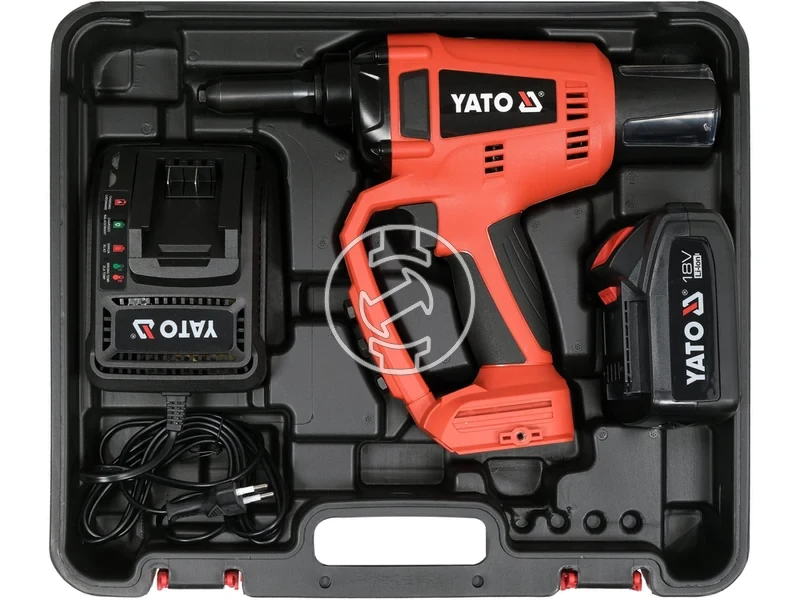 Kép: Yato YT-82955 masina de nituit nituri-pop cu acumulator 18 V 24-5 mm 3 Ah acumulator incarcator.webp