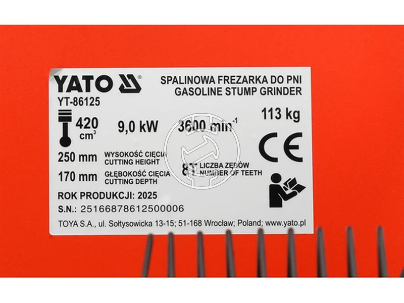 Kép: Yato YT-86125 benzinmotoros tuskomaro 420 cm3 9000W_10.webp