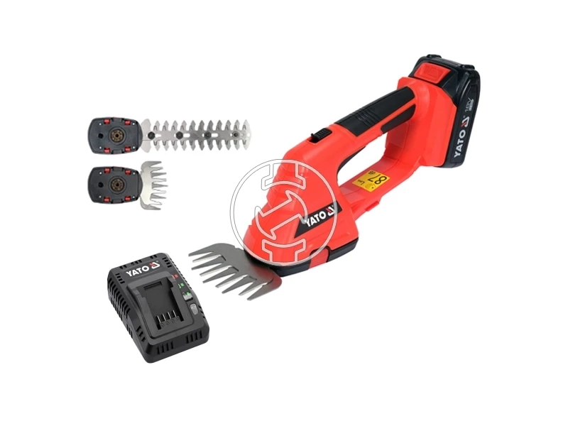 Yato YT-828355 akkus fűnyíró olló 18 V, 2 Ah akku + töltő