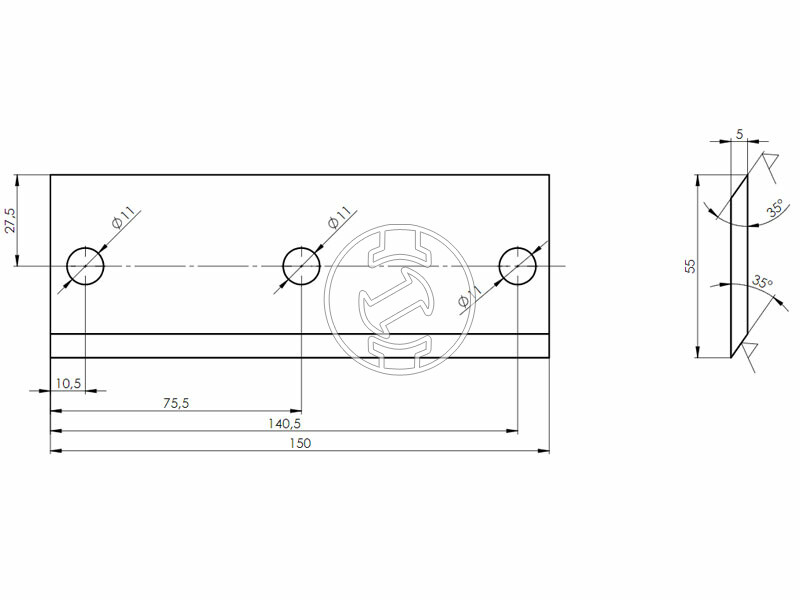 Ztrust AAK-150 ágaprító kés 150x55x5 mm